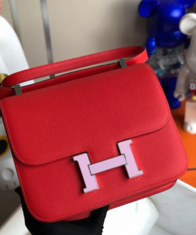 에르메스 콘스탄스24 레드 핑크 버클 앱송